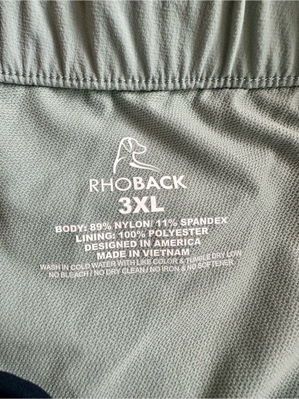 Rhoback Sage Seafoam Green Athletic Shorts with Back Pocket Tie Waist Sz 3XL - Picture 5 of 11
